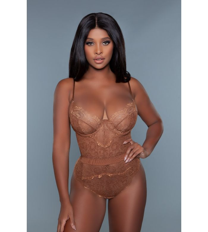 Bettany Lace Underwire Thong Bodysuit