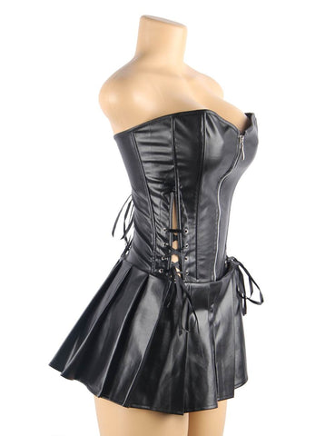 Leather Corset W/ Skirt