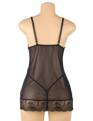 Floral Print Lace-up Babydoll Without Underwire